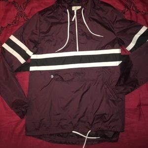 Size Medium Burgundy Windbreaker Hoodie